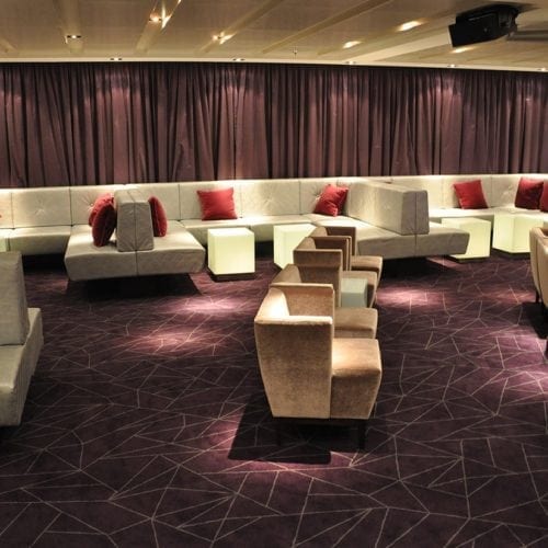 Unique carpet solution for the cruise ship Seabourn Sojourn, delivered by Dansk Wilton