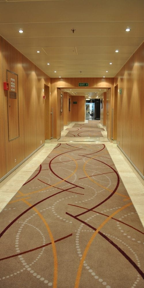 Unique carpet solution from Dansk Wilton for the cruise ship Seabourn Sojourn