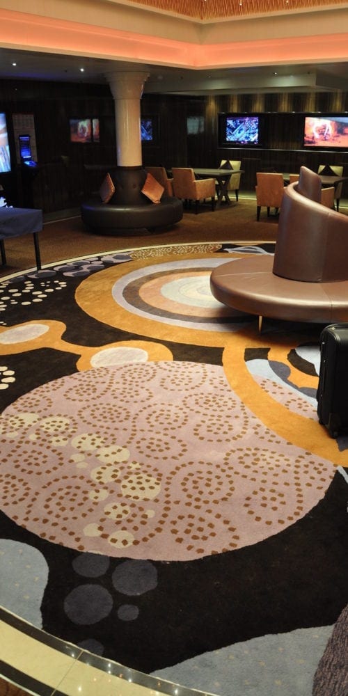 Custom designed carpet solution for Costa Neoromantica hotel, delivered by Dansk Wilton